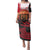 Singapore Lion Family Matching Puletasi and Hawaiian Shirt with Sunset Marina Bay Design and National Flag