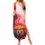 Singapore Lion Family Matching Summer Maxi Dress and Hawaiian Shirt with Sunset Marina Bay Design and National Flag