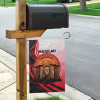 Singapore Lion Garden Flag with Sunset Marina Bay Design and National Flag