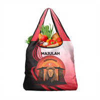 Singapore Lion Grocery Bag with Sunset Marina Bay Design and National Flag