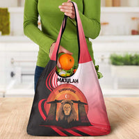 Singapore Lion Grocery Bag with Sunset Marina Bay Design and National Flag