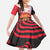 Singapore Lion Kid Short Sleeve Dress with Sunset Marina Bay Design and National Flag