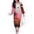 Singapore Lion Off The Shoulder Long Sleeve Dress with Sunset Marina Bay Design and National Flag