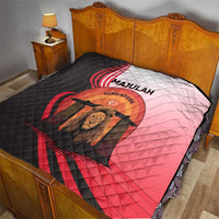 Singapore Lion Quilt with Sunset Marina Bay Design and National Flag