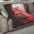 Singapore Lion Quilt with Sunset Marina Bay Design and National Flag