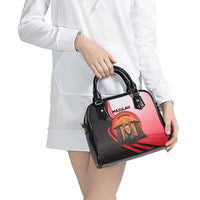 Singapore Lion Shoulder Handbag with Sunset Marina Bay Design and National Flag