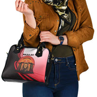 Singapore Lion Shoulder Handbag with Sunset Marina Bay Design and National Flag