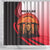 Singapore Lion Shower Curtain with Sunset Marina Bay Design and National Flag