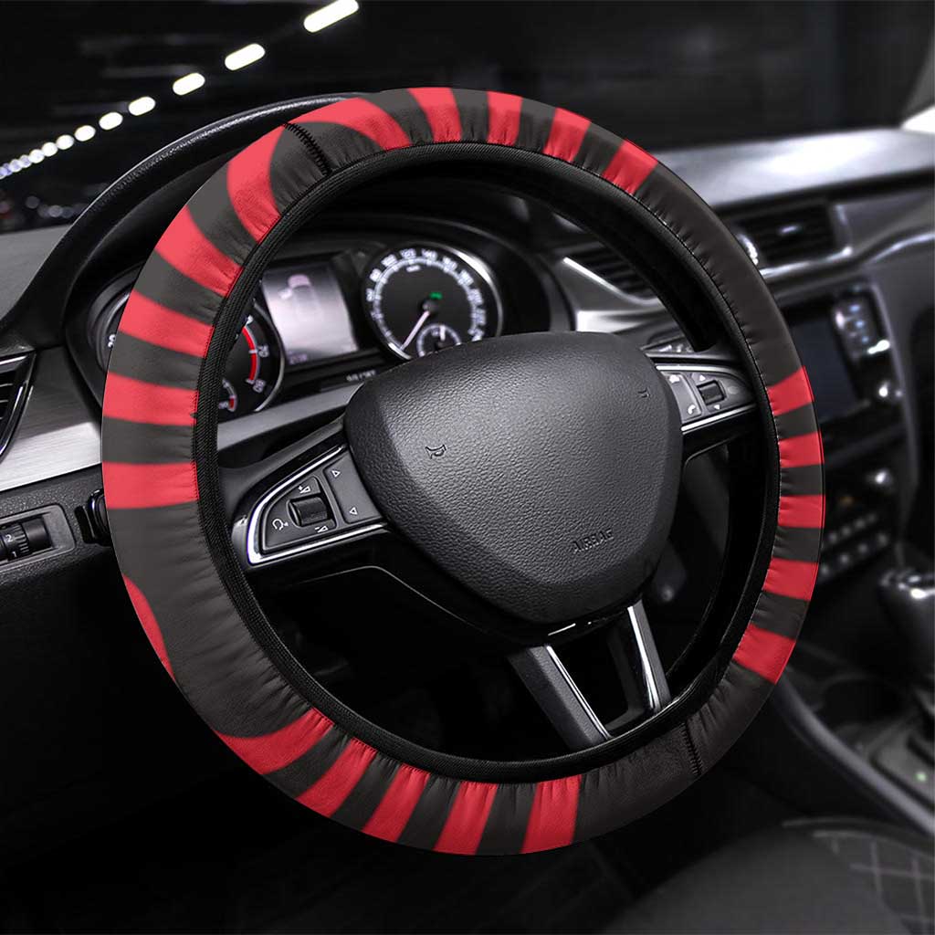 Singapore Lion Steering Wheel Cover with Sunset Marina Bay Design and National Flag