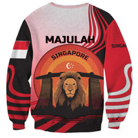 Singapore Lion Sweatshirt with Sunset Marina Bay Design and National Flag