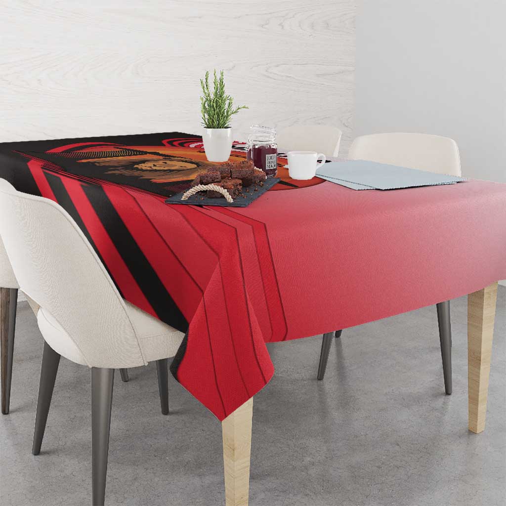 Singapore Lion Tablecloth with Sunset Marina Bay Design and National Flag