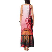 Singapore Lion Tank Maxi Dress with Sunset Marina Bay Design and National Flag