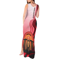 Singapore Lion Tank Maxi Dress with Sunset Marina Bay Design and National Flag