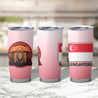 Singapore Lion Tumbler Cup with Sunset Marina Bay Design and National Flag