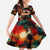 Singapore Merlion Family Matching Long Sleeve Bodycon Dress and Hawaiian Shirt with Graffiti Art Style and National Flag