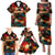 Singapore Merlion Family Matching Puletasi and Hawaiian Shirt with Graffiti Art Style and National Flag
