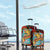Singapore Merlion Luggage Cover with Graffiti Art Style and National Flag