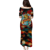 Singapore Merlion Puletasi with Graffiti Art Style and National Flag