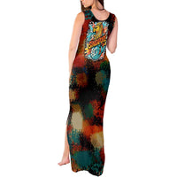 Singapore Merlion Tank Maxi Dress with Graffiti Art Style and National Flag