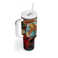 Singapore Merlion Tumbler With Handle with Graffiti Art Style and National Flag