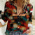 Singapore Merlion Women Casual Shirt with Graffiti Art Style and National Flag