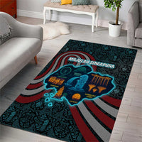 Singapore Area Rug with National Icons and Majulah Singapura Script