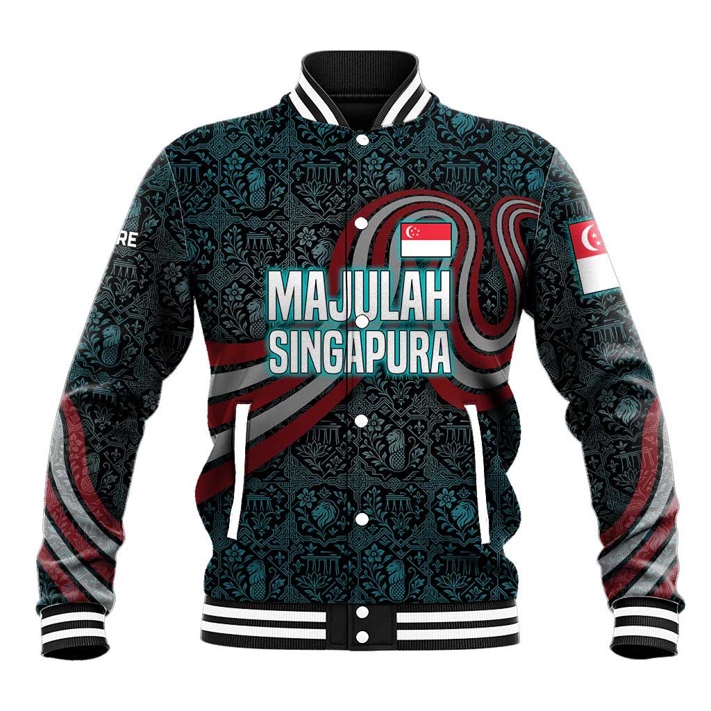 Singapore Baseball Jacket with National Icons and Majulah Singapura Script