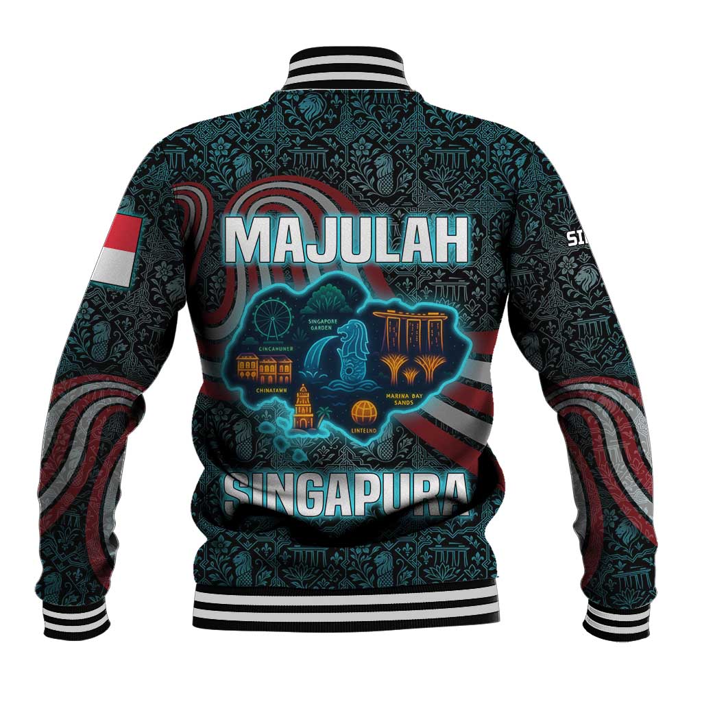 Singapore Baseball Jacket with National Icons and Majulah Singapura Script