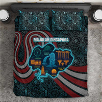 Singapore Bedding Set with National Icons and Majulah Singapura Script