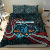 Singapore Bedding Set with National Icons and Majulah Singapura Script
