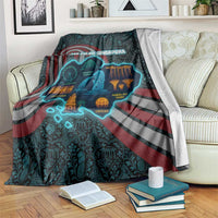 Singapore Blanket with National Icons and Majulah Singapura Script