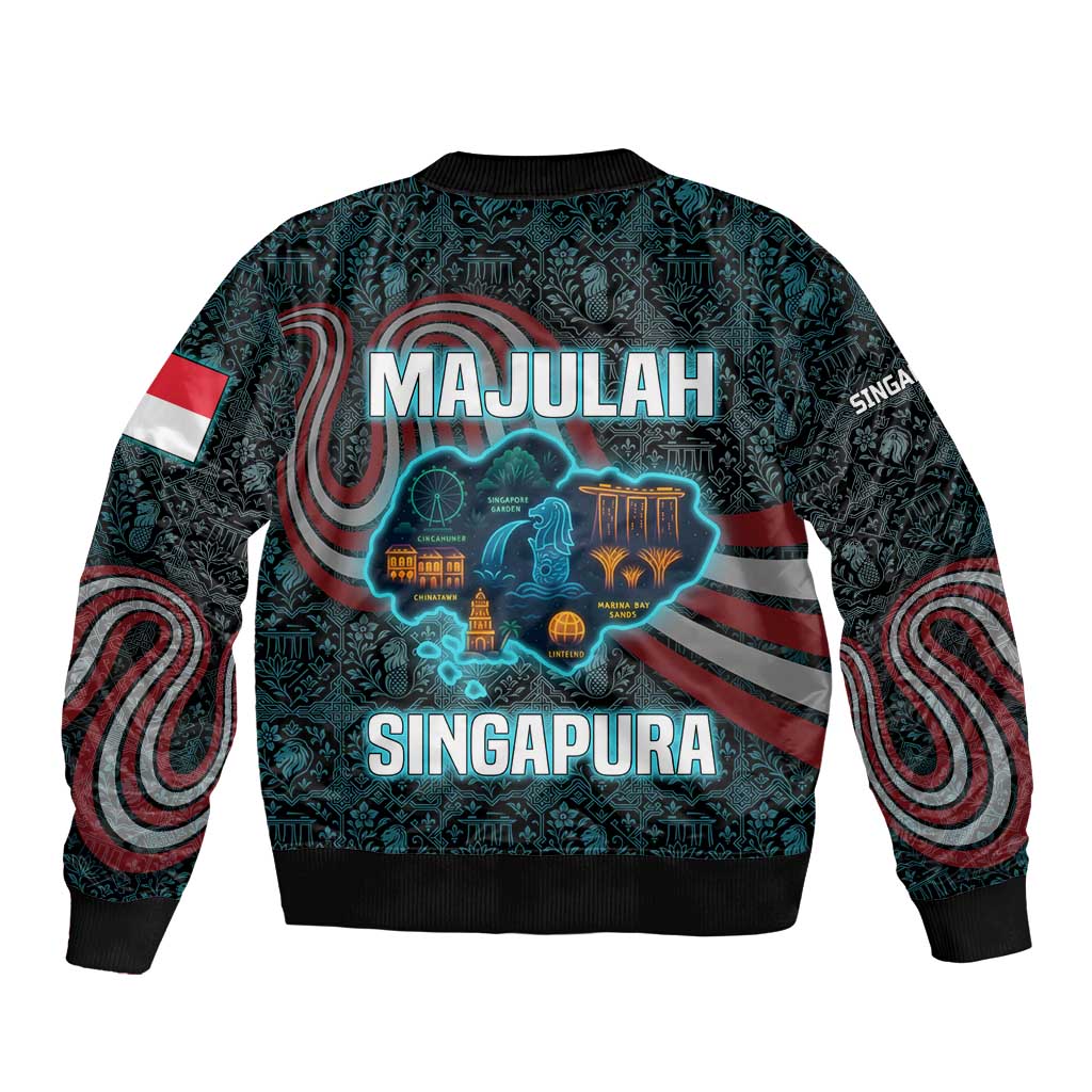 Singapore Bomber Jacket with National Icons and Majulah Singapura Script