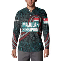 Singapore Button Sweatshirt with National Icons and Majulah Singapura Script