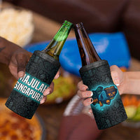 Singapore 4 in 1 Can Cooler Tumbler with National Icons and Majulah Singapura Script