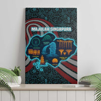 Singapore Canvas Wall Art with National Icons and Majulah Singapura Script