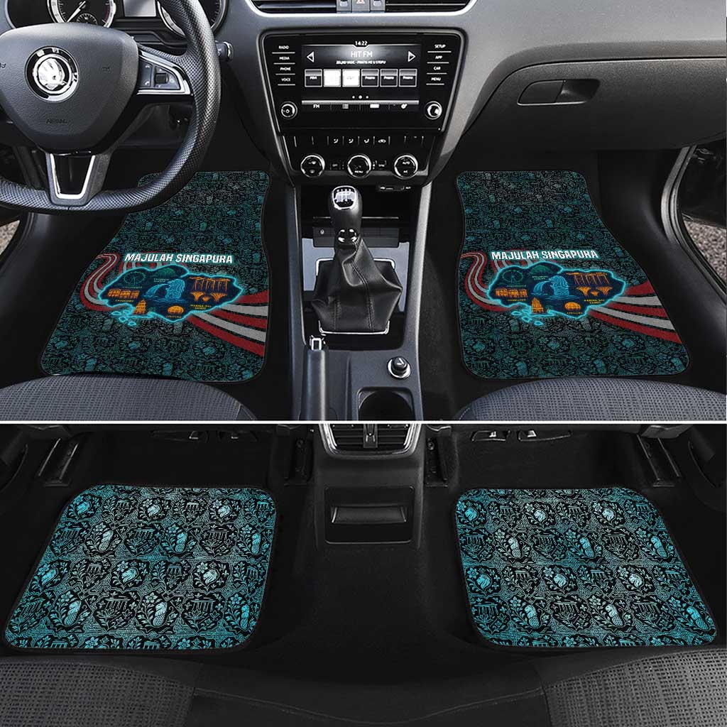Singapore Car Mats with National Icons and Majulah Singapura Script