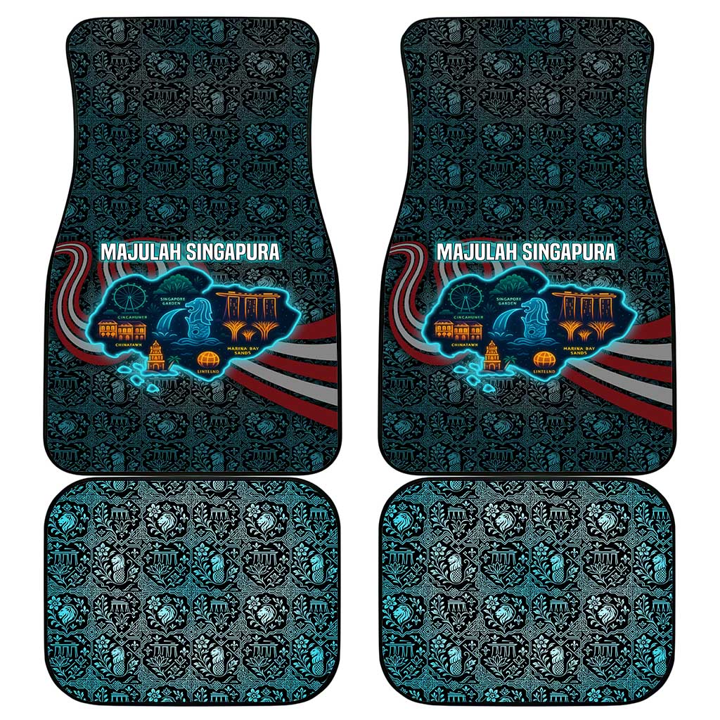 Singapore Car Mats with National Icons and Majulah Singapura Script