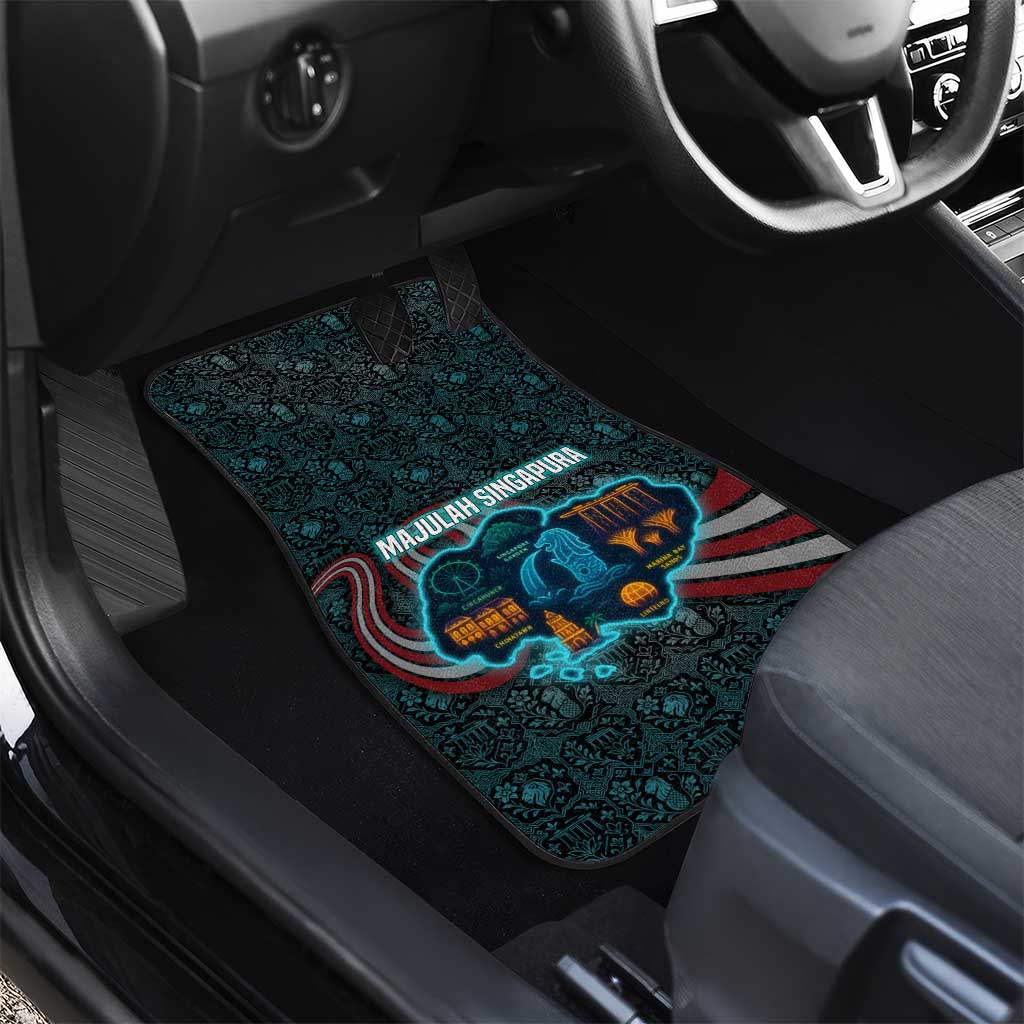 Singapore Car Mats with National Icons and Majulah Singapura Script