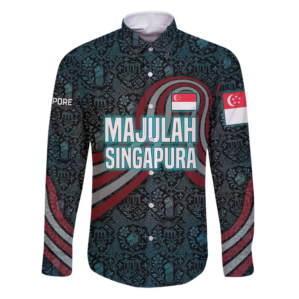 Singapore Family Matching Puletasi and Hawaiian Shirt with National Icons and Majulah Singapura Script