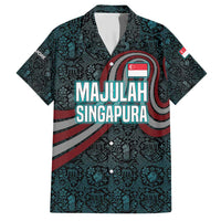 Singapore Family Matching Short Sleeve Bodycon Dress and Hawaiian Shirt with National Icons and Majulah Singapura Script