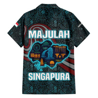 Singapore Family Matching Summer Maxi Dress and Hawaiian Shirt with National Icons and Majulah Singapura Script