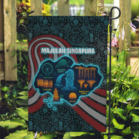 Singapore Garden Flag with National Icons and Majulah Singapura Script