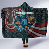 Singapore Hooded Blanket with National Icons and Majulah Singapura Script