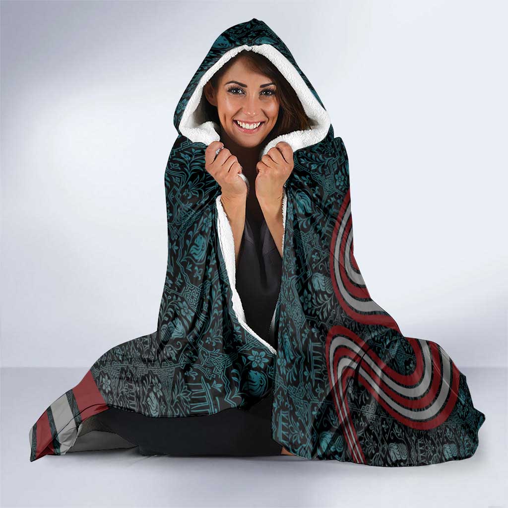 Singapore Hooded Blanket with National Icons and Majulah Singapura Script