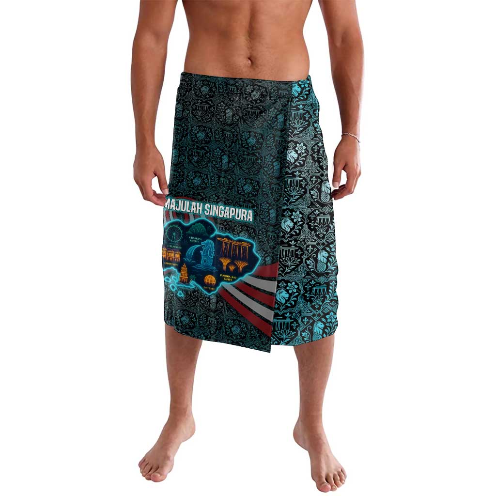 Singapore Lavalava with National Icons and Majulah Singapura Script