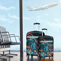 Singapore Luggage Cover with National Icons and Majulah Singapura Script
