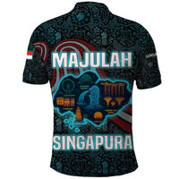 Singapore Polo Shirt with National Icons and Majulah Singapura Script