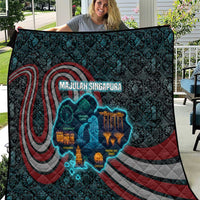 Singapore Quilt with National Icons and Majulah Singapura Script