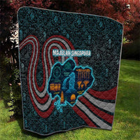 Singapore Quilt with National Icons and Majulah Singapura Script