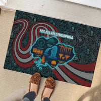 Singapore Rubber Doormat with National Icons and Majulah Singapura Script